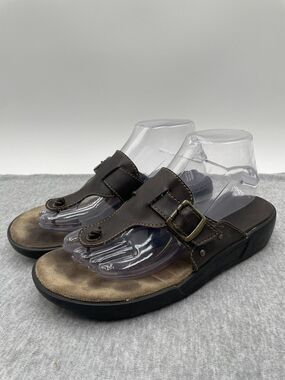 Vintage Faded Glory Chunky Platform Sandals Brown Size 7.5 Women’s Y2K Thong